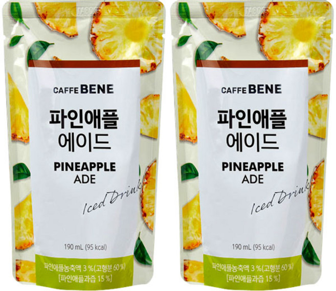 카페베네 파인애플 에이드, 190ml, 10개