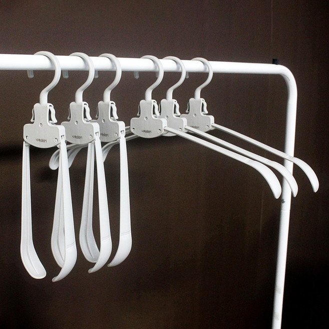 나무이야기 접이식옷걸이 원터치 정장 옷걸이 10P 그레이 어깨뿔방지 목늘어남방지 E223, 1세트