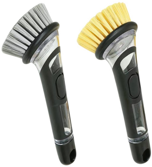 Mirsh 다용도 세제 일체형 수세미 세척솔, 2개, 그레이+옐로우