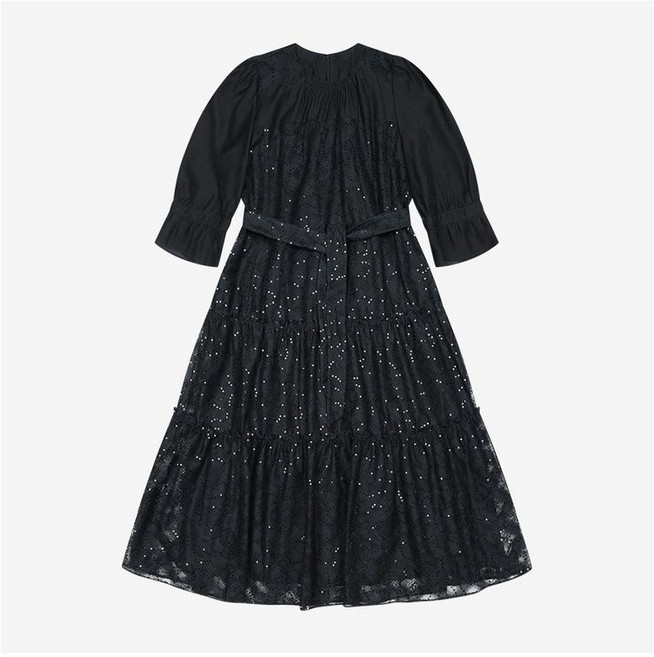 베스띠벨리 여성용 스팽글 레이스 셔링 원피스 BKOAD2521