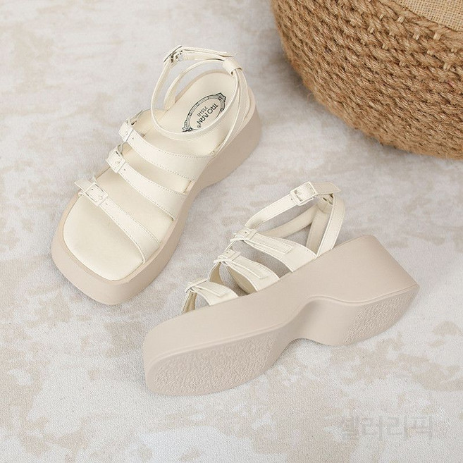 셀러리픽 여성용 올매치 플랫폼 샌들 여름 스커트 스타일 두꺼운 밑창 편안한 착용감 캐주얼 데일리룩 적합한 가벼운 아웃도어용