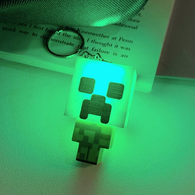 Minecraft 麥塊 發光公仔 鑰匙扣, 1個, 發光苦力怕