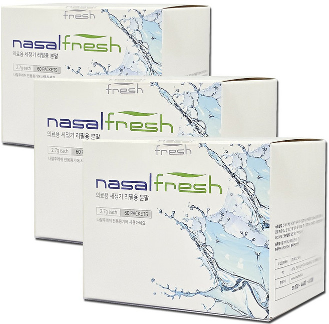 세번티 나잘후레쉬 스토어 분말 6개월분(180) 코세척기 코세정기 분말 비염 성인 어린이 공용 코세척 분말, 3개