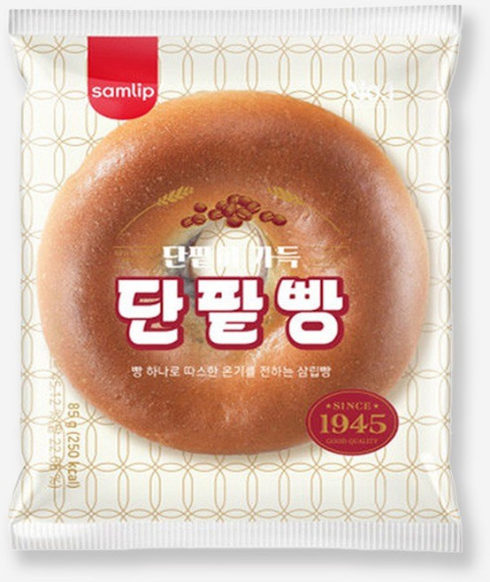 삼립 간식 빵 단팥이가득 단팥빵, 85g, 8개