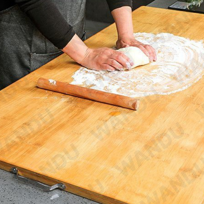 대형 나무 도마 반죽 주방 단단한 원목 업소용 보드 플레이팅 가정용 대나무 밀대, 1개, 탄화판