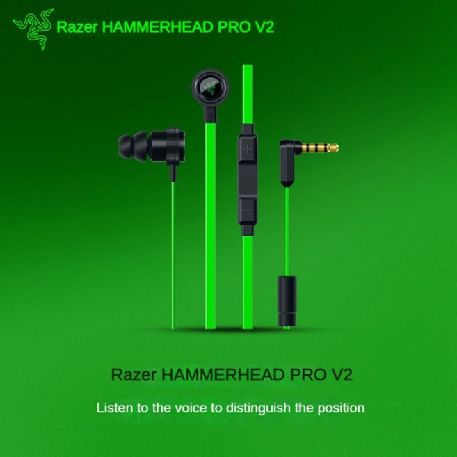 Razer HAMMERHEAD PRO V2 헤드폰 3.5mm 유선 휴대용 스테레오 음악 베이스 이어폰 스포츠 이어폰마이크 핸즈프리 통화 포함, [01] 옵션1