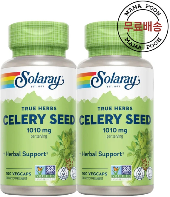 솔라레이 샐러리 씨 505mg 식물셩 캡슐 100 정, 2개 - 쿠팡