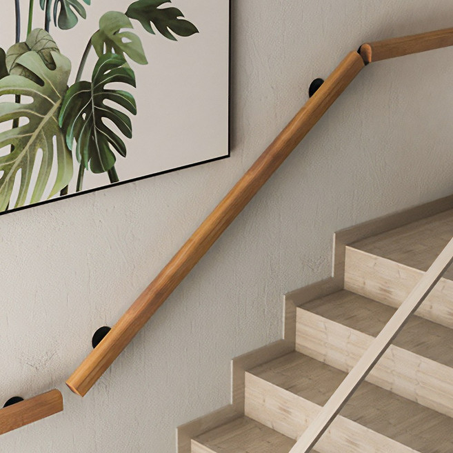 핸드레일 계단 손잡이 안전 난간 실내 원목 안전바, 내추럴우드50cm, 1개