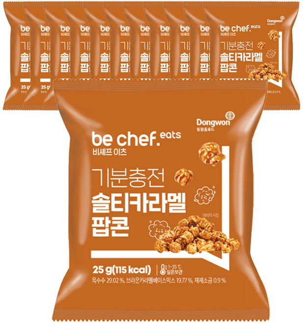비셰프 이츠 기분충전 솔티카라멜 팝콘, 25g, 12개