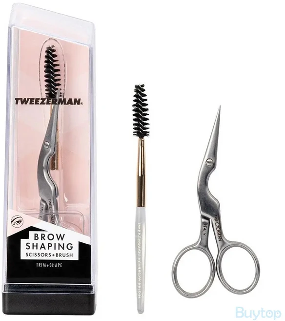 트위저맨 스테인레스 트위저 눈썹정리 세트 (눈썹 브러쉬 1개+가위 1개) - 쿠팡