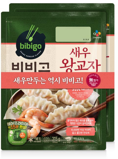 원하프비비고새우왕교자만두 315GX2입/CJ, 315g, 2개