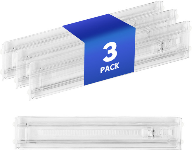 이지유 길이조절 서랍 칸막이 옷장 주방 수납 정리 파티션 공간분리, 3개, 투명