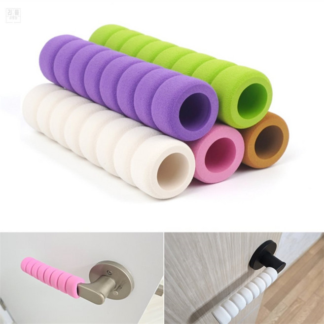 리틀리빙샵 스펀지 문고리 손잡이 화장실손잡이커버, 퍼플