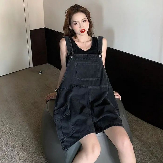 COSYEVNO 여성 여름용 루즈핏 멜빵 숏팬츠 BCXbd-3