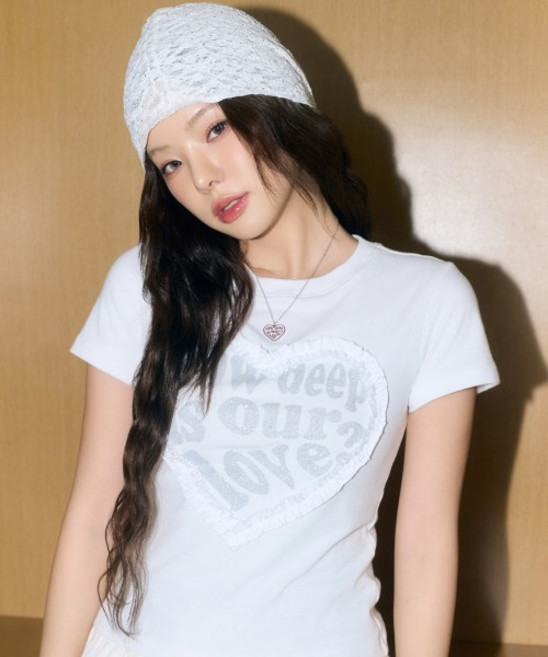 [국내정품] 러브이즈트루 반팔 LACE LOVE TEE(WHITE) 202995