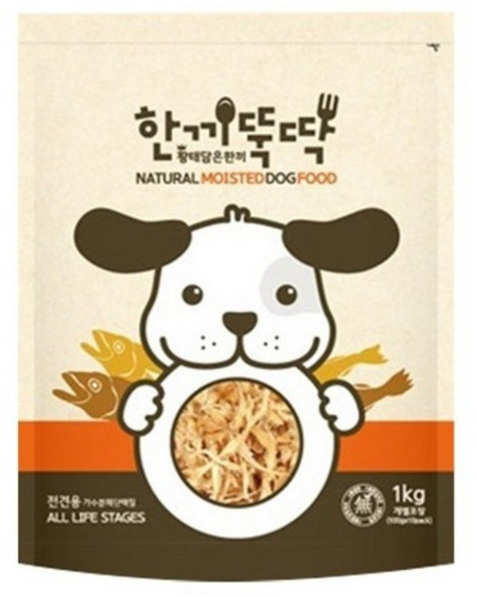 한끼뚝딱 전연령 황태담은 한끼 소프트사료, 연어+황태, 1kg, 1개