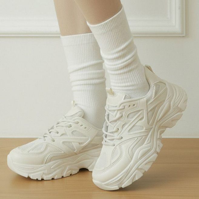 SDDDI 여성 키높이 4.5cm 통굽 운동화 런닝화 스니커즈 봄 가을 여름 신발