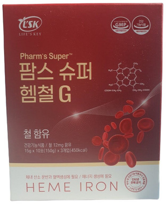 팜스 슈퍼헴철G 30포 1개월분, 30개, 15g