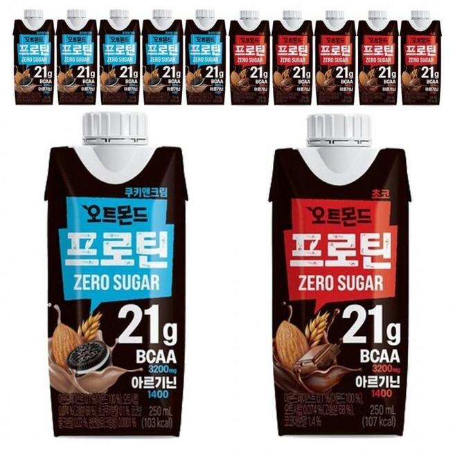 오트몬드 프로틴 제로슈거 쿠키앤크림 초코 250ml 6팩, 1개