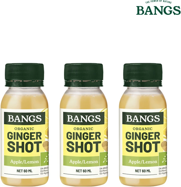 뱅스 유기농 진저샷 레몬&사과, 3개, 60ml - 쿠팡
