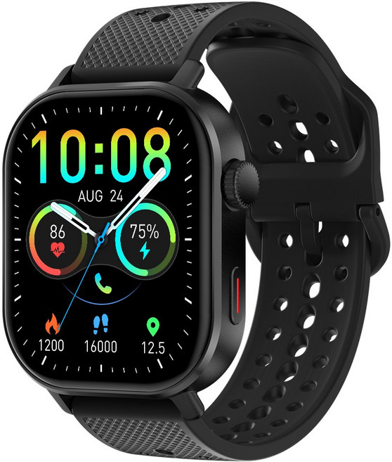 와피크 아웃도어 스마트 워치 ST60 SOS통화 AI운동인식 스포츠시계, GPS + 블루투스, 5.4cm, 블랙