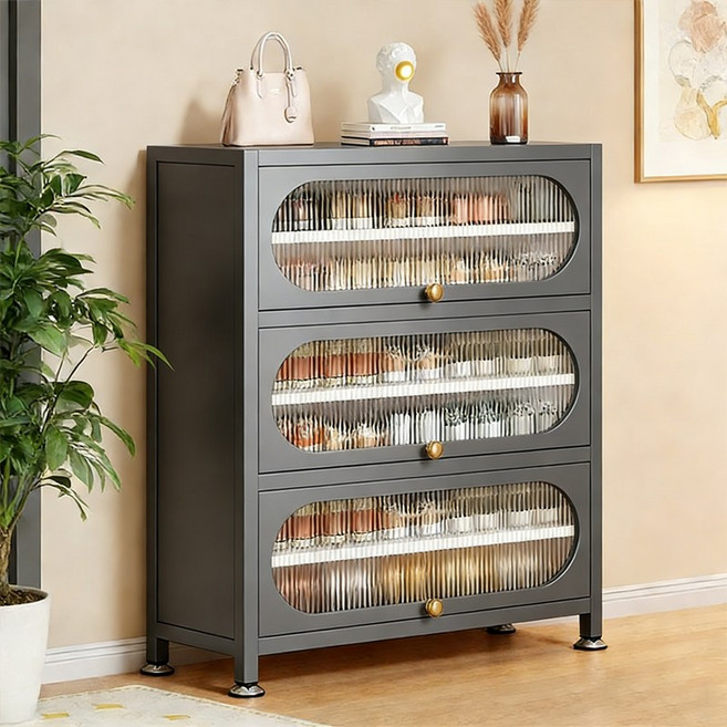 SeekFun 다용도 현관 신발장 고급 캐비넷 신발 수납장 정리대 대용량 다층 하부장, 7단, 그레이/Gray