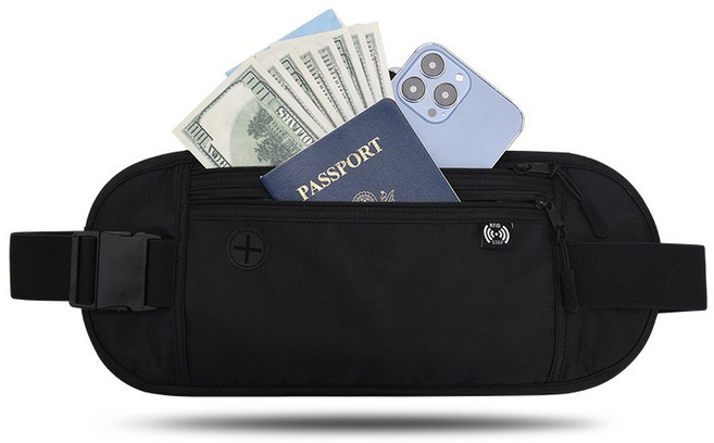 多功能貼身防盜腰包 護照旅行運動手機包