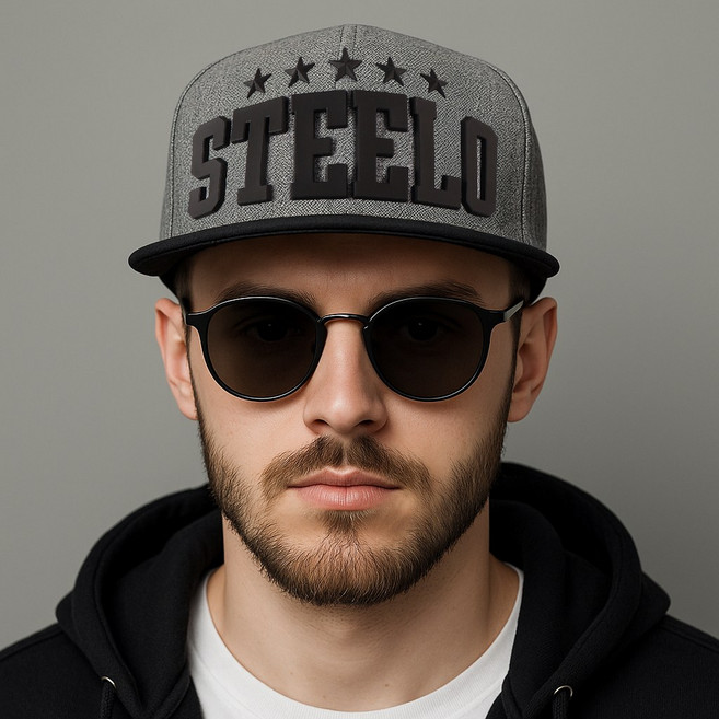 팸드님 STEELO 스냅백 3D 레터링 남자 힙합모자 일자챙모자 캠프캡 snapback