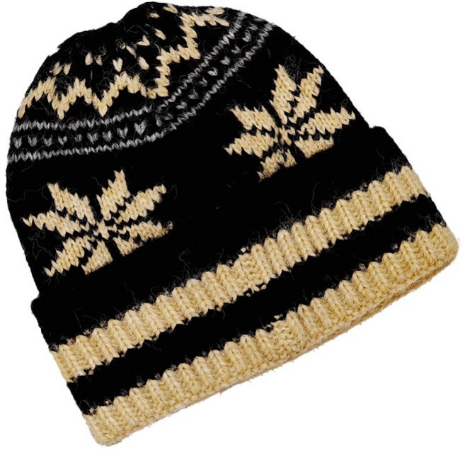 따봉오빠 겨울 배색 눈송이 니트 비니 모자 RDBA2141