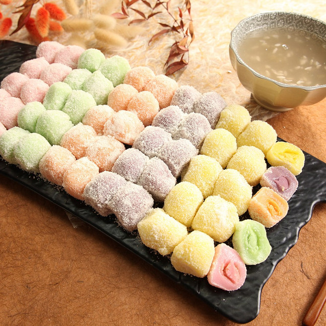 효담원 과일경단 굳지않는떡 아침식사 선물용 고급박스포장, 20g, 70개