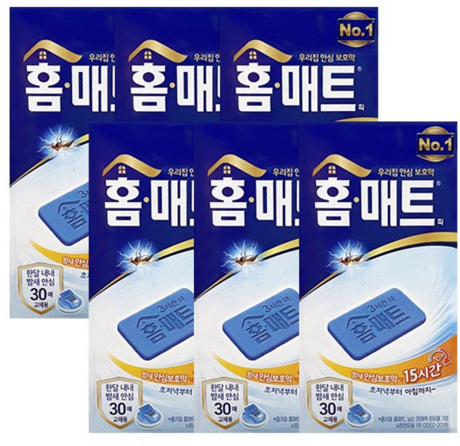 홈매트 리필 30매 x6, 6개