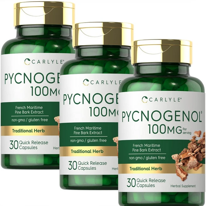 칼라일 피크노제놀 100mg 활성산소 감소 프랑스 해안 소나무 껍질 추출물 미국내수용, 30정, 3개 - 쿠팡