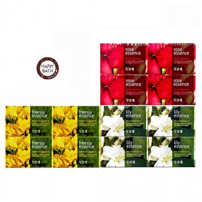 JU 해피바스 두보레 에센스 비누 4개입 세수비누, 후리지아 4개set