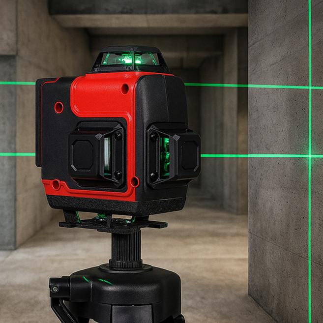 휴렉스S 레드 레이저레벨기 블루투스 리모컨 4D 16라인 수평기 풀세트, 1개