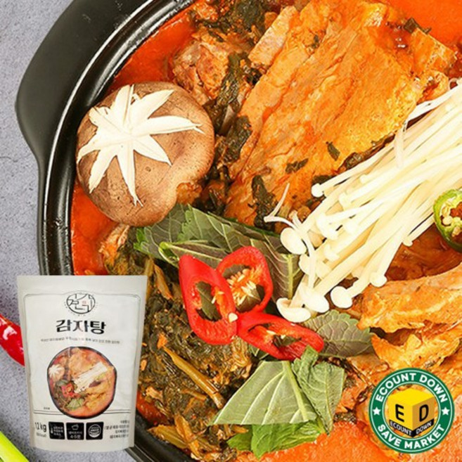 국내산 등뼈100% 무청시래기 가득 김가네 감자탕 1.2kg(2-3인분) 동아식품, 1개, 1.2kg