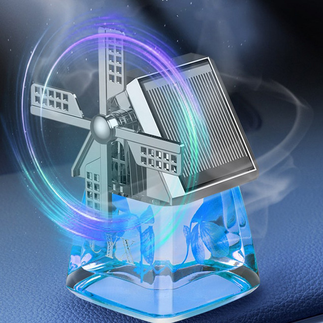 TKB 차량용 풍차 하우스 태양열 회전 방향제, 1개, 핑크샌드 레드