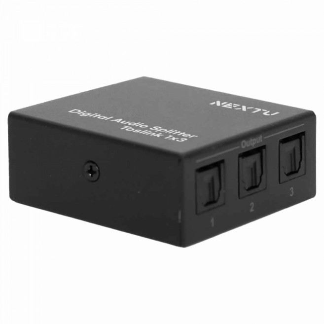 넥스트유 1대3 SPDIF Toslink 광 오디오 분배기, AV2438OPT-SP, 블랙, 1개