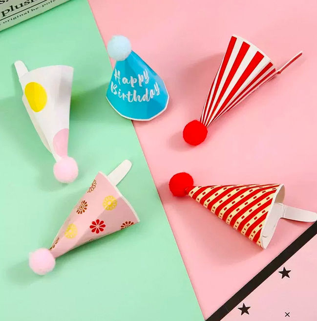 미니고깔모자 5개입 케이크 픽 미니토퍼 곰돌이케이크, B