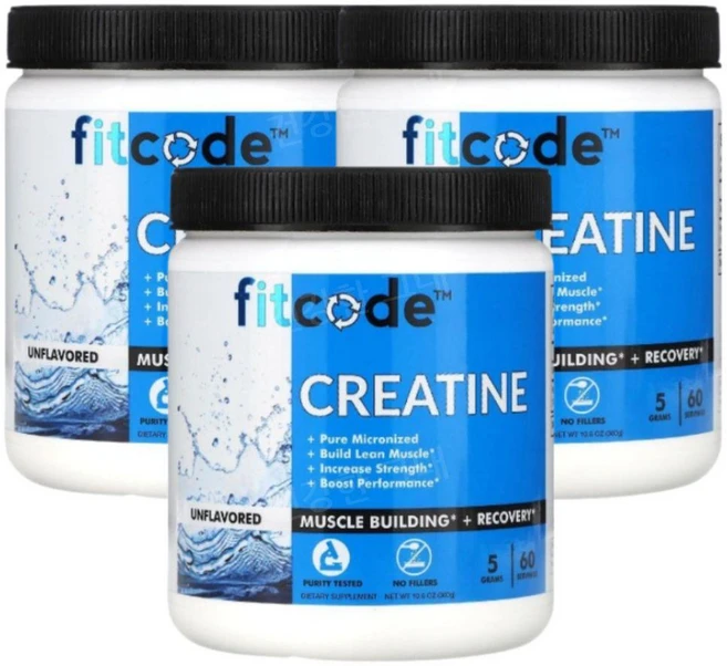 fitcode Creatine 크레아틴 무맛 분말 파우더 300g 3개 운동 부스터 - 쿠팡