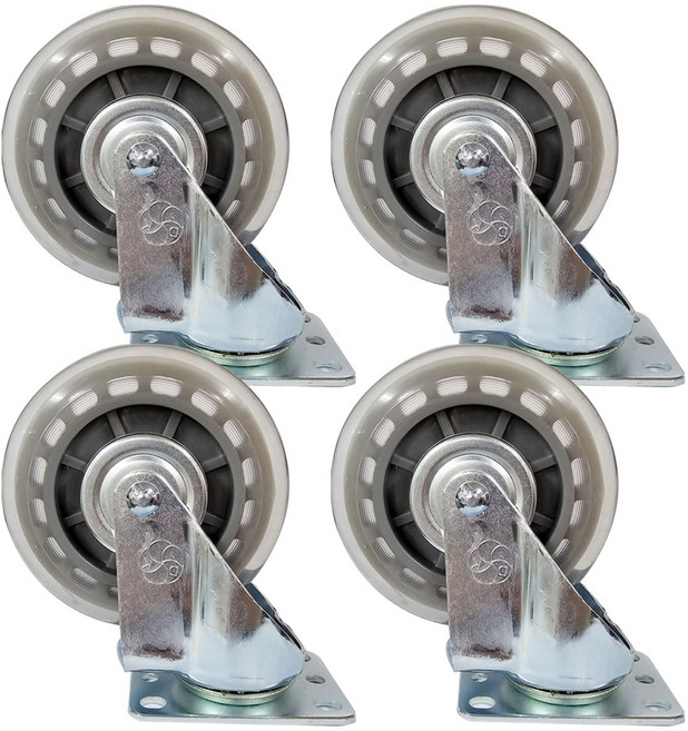 오키노피 무소음 우레탄 바퀴 125mm(5인치) 회전형 캐스터, 4개