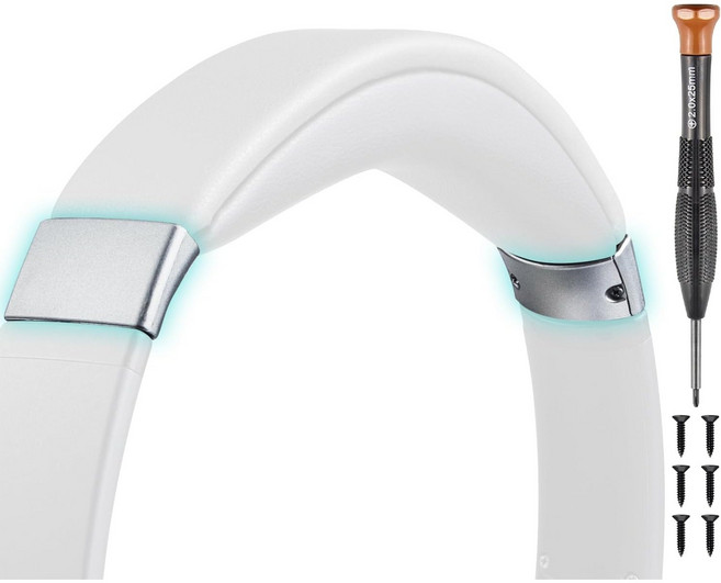 SOULWIT 수리 헤드밴드 엔드 캡-호환 보스 Bose Quiet Comfort QC35 II(QC35ii)/QC45/QC SE/새로운QC 무선 헤드폰 액세서리 커버 1쌍, Silver, 1개