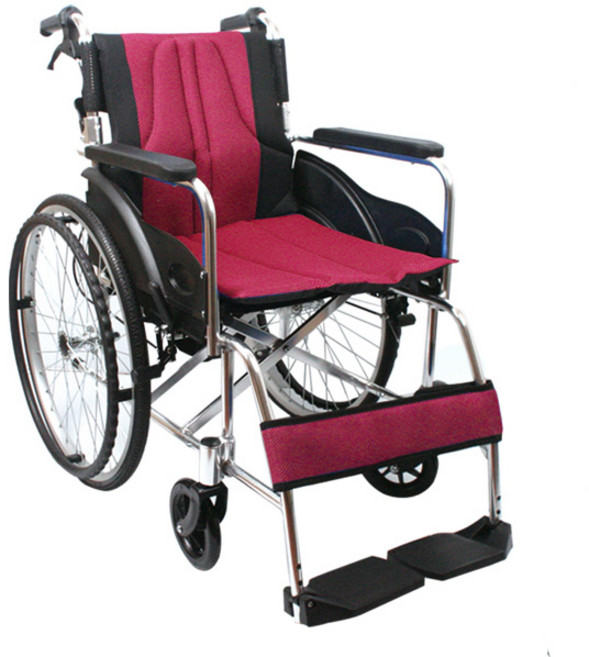 웰비 꺽기형 휠체어 JS-2002 알루미늄 / 개호형 보호자 보조 브레이크 장착, 1개