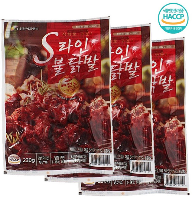 원앙에프엔비 S라인 불닭발(무뼈) 230g, 3개