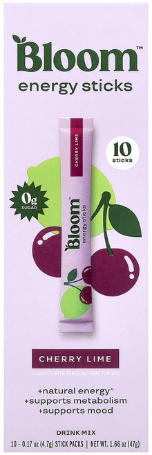 프리미엄상품 Bloom 에너지 스틱 체리 라임 스틱팩 10개 개당 4.7g(0.17oz) 끝내주게잘나가는상품, Bloom에너지스틱체리라임스틱팩10개개당47g017oz, 47g - 쿠팡