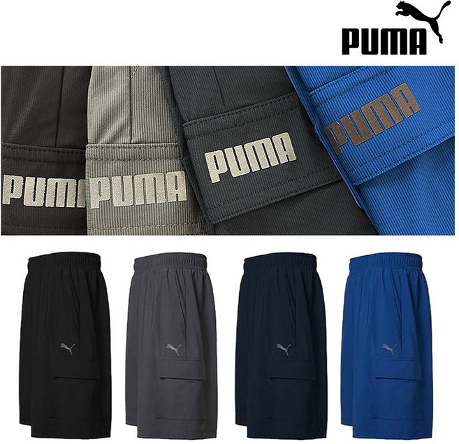 (신상) 푸마 남성 우븐 카고 반바지 여름 경량 시원한 운동 트레이닝 데일리 팬츠