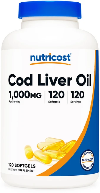 뉴트리코스트 Cod Liver Oil 대구 간유 1000mg 소프트젤 120정, 1개 - 쿠팡