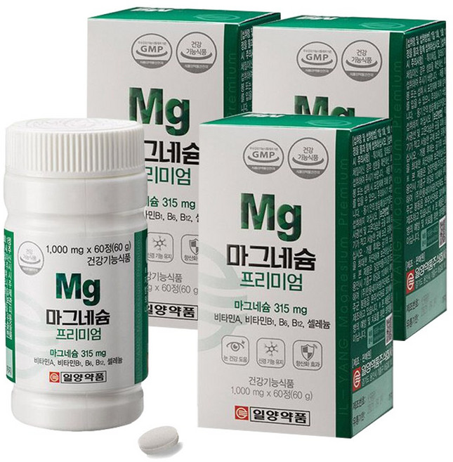 일양약품 마그네슘 프리미엄 60g, 60정, 3개