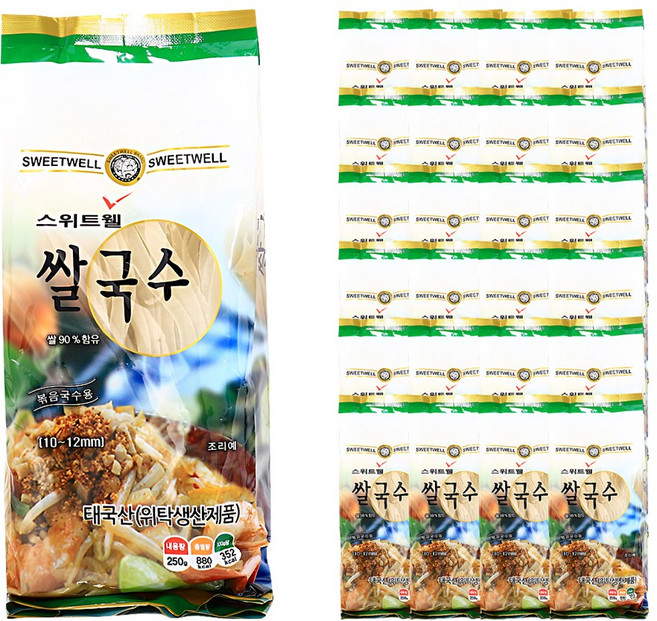 푸드올마켓_ 스위트웰 쌀국수 10~12mm 250g 한박스 (250g x 24ea), 24개