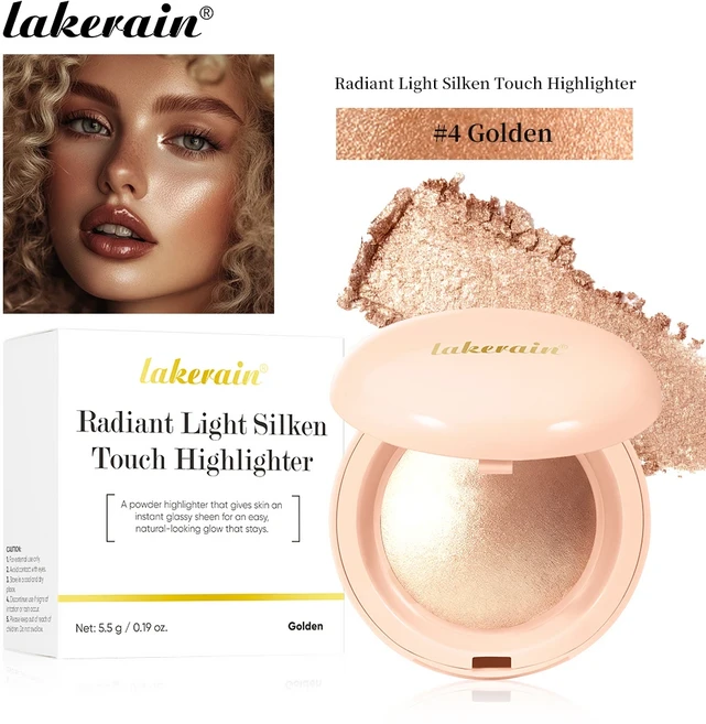 오래 지속되는 방수 파인 쉬머 하이라이터 파우더 자연스러운 광택 효과 밝게 하는 윤곽선 글리터 얼굴 화