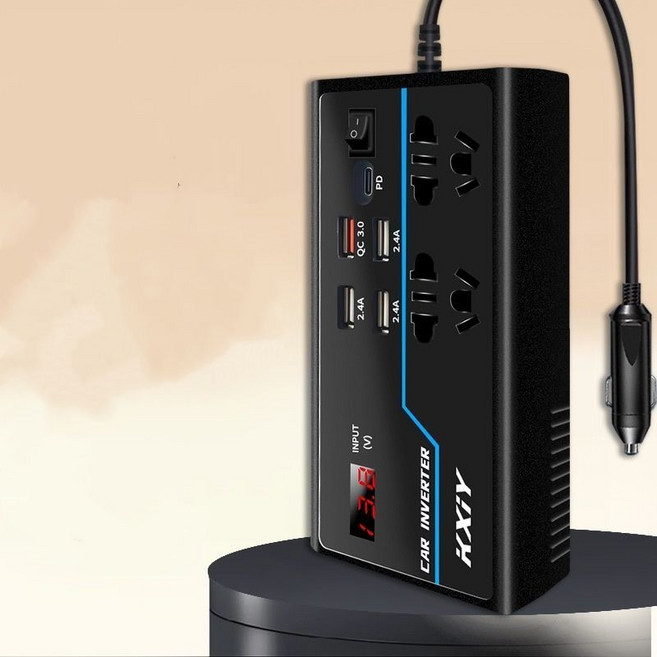 KXiiY 200W 車載逆變器, 1個, 【豎版特價】12V轉110-獨立開關, N/A